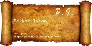 Pekker Ixion névjegykártya