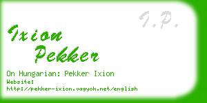 ixion pekker business card